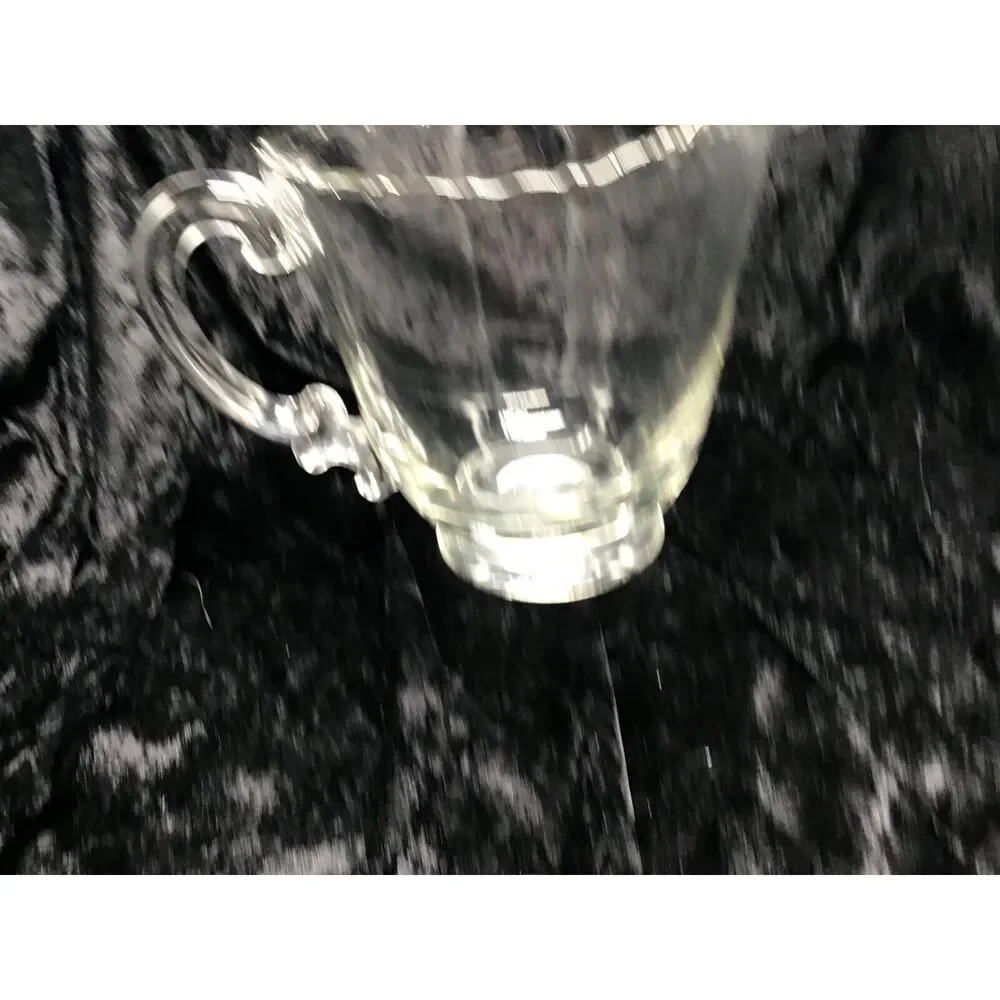 Vintage Fostoria Glass Ice Lip Water Pitcher Clear Mid Century Glassware Cottage